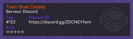 Team Bras Cassés - Serveur Discord