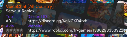 VoiceChat [All Country] - Serveur Roblox