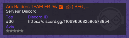 Arc Raiders TEAM FR  🛰 🌌  🤖 ( BF6 , BO7 , BattleField , CoD , RedSec , Warzone , Zombie ) - Serveur Discord
