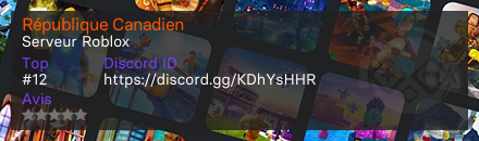 République Canadien  - Serveur Roblox