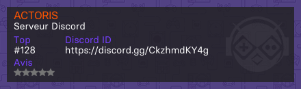 ACTORIS - Serveur Discord