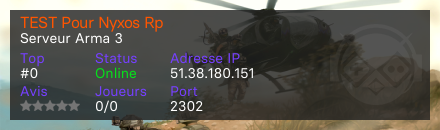 TEST Pour Nyxos Rp - Serveur Arma 3
