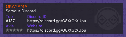 OKAYAMA - Serveur Discord