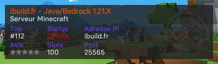 ibuild.fr - Java/Bedrock 1.21.X