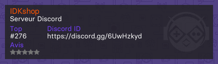 IDKshop - Serveur Discord