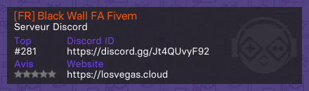 [FR] Black Wall FA Fivem - Serveur Discord