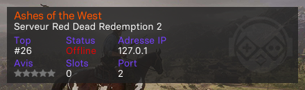 Ashes of the West  - Serveur Red Dead Redemption 2