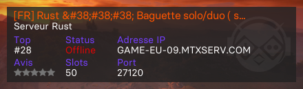 [FR] Rust &#38;#38; Baguette solo/duo ( stack x2 , kits , skinbox ).