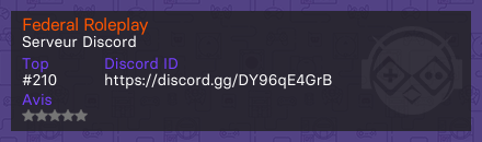 Federal Roleplay - Serveur Discord