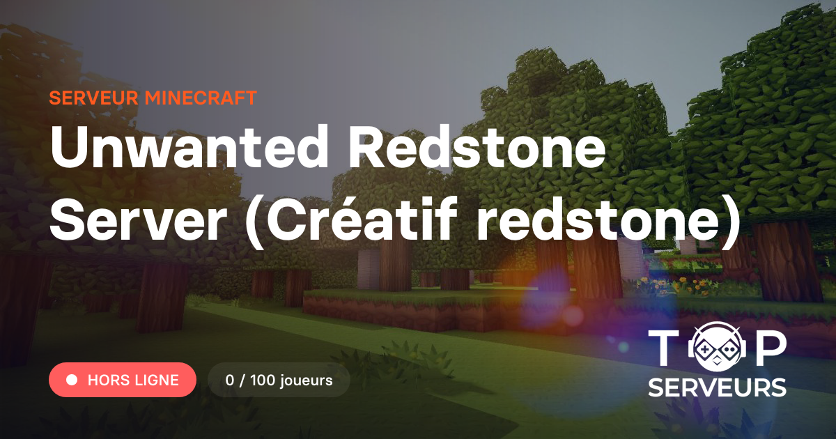 Redstone Rs Unwanted Redstone Server (Créatif redstone) - Serveur Minecraft