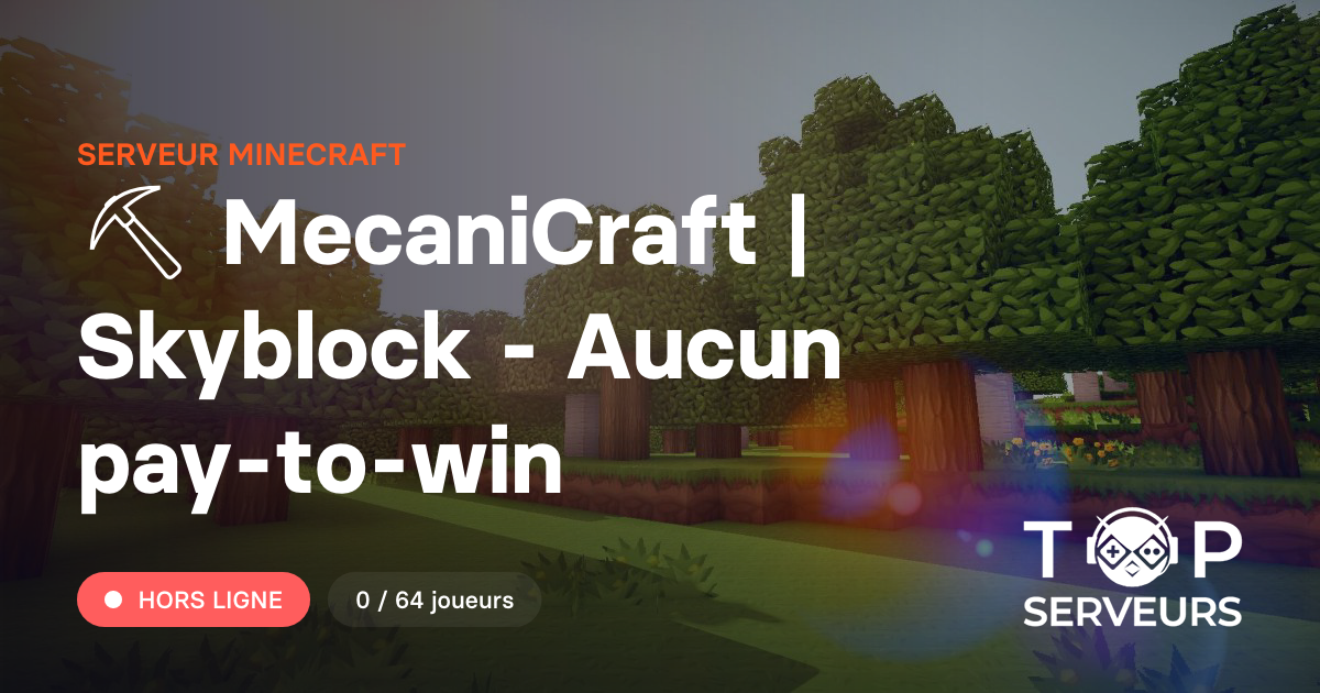 ⛏ MecaniCraft | Skyblock - Aucun pay-to-win - Serveur Minecraft
